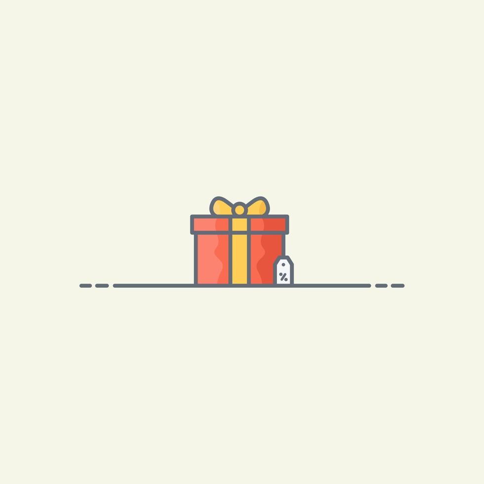 Ilustración de icono de vector de venta de caja de regalo