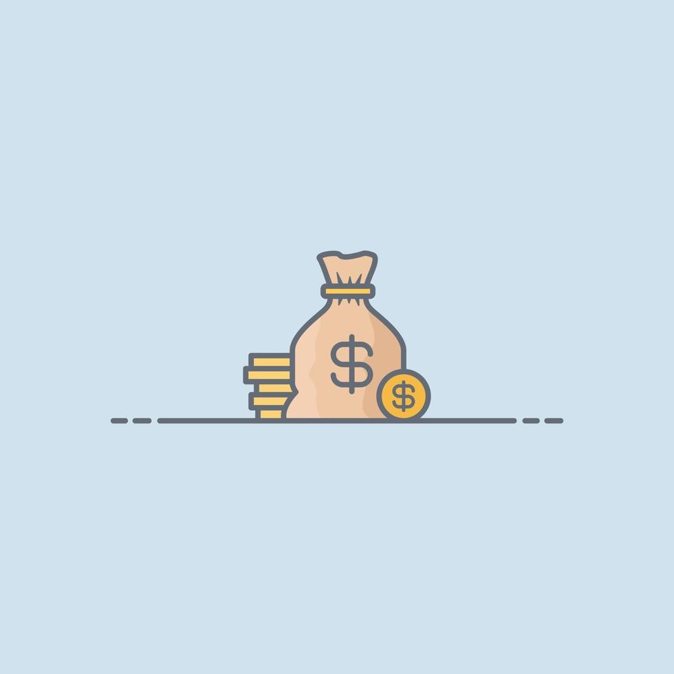 ilustración de icono de vector de bolsa de dinero