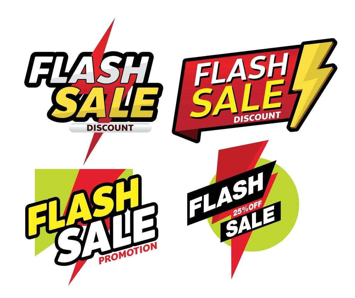 diseño de etiqueta de promoción de banner de venta flash para marketing vector