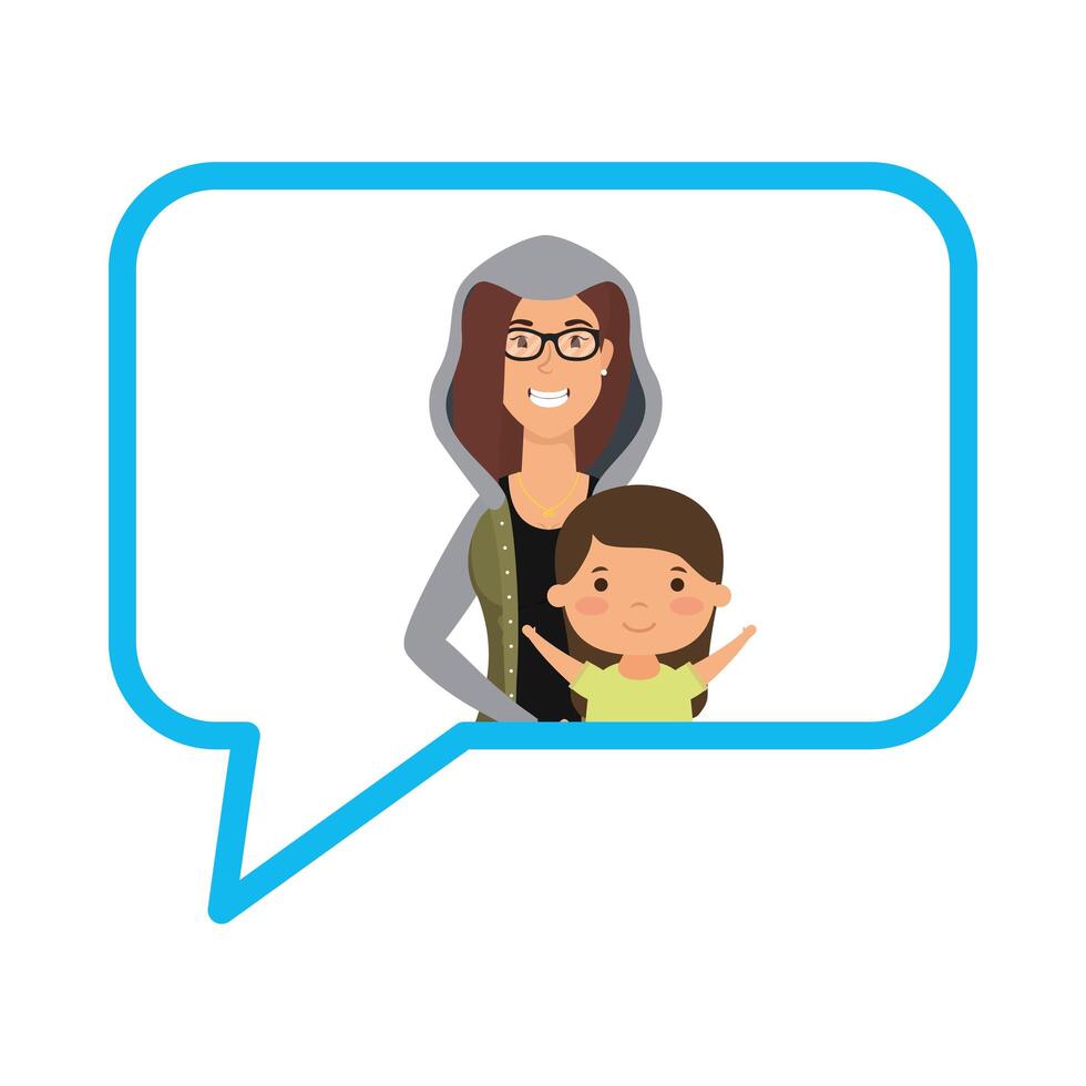 Mother and son vector