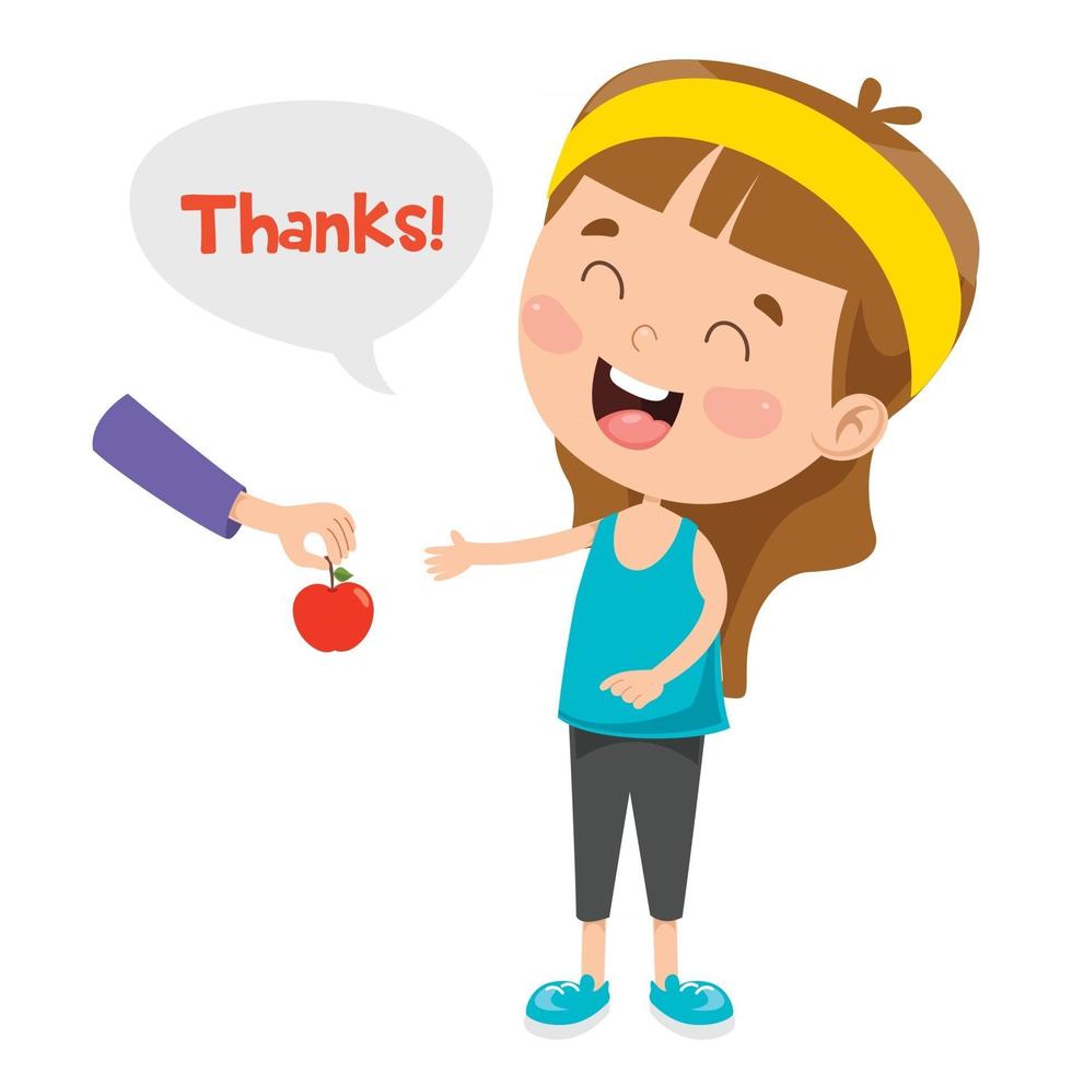 Thank You Illustration With Cartoon Characters vector