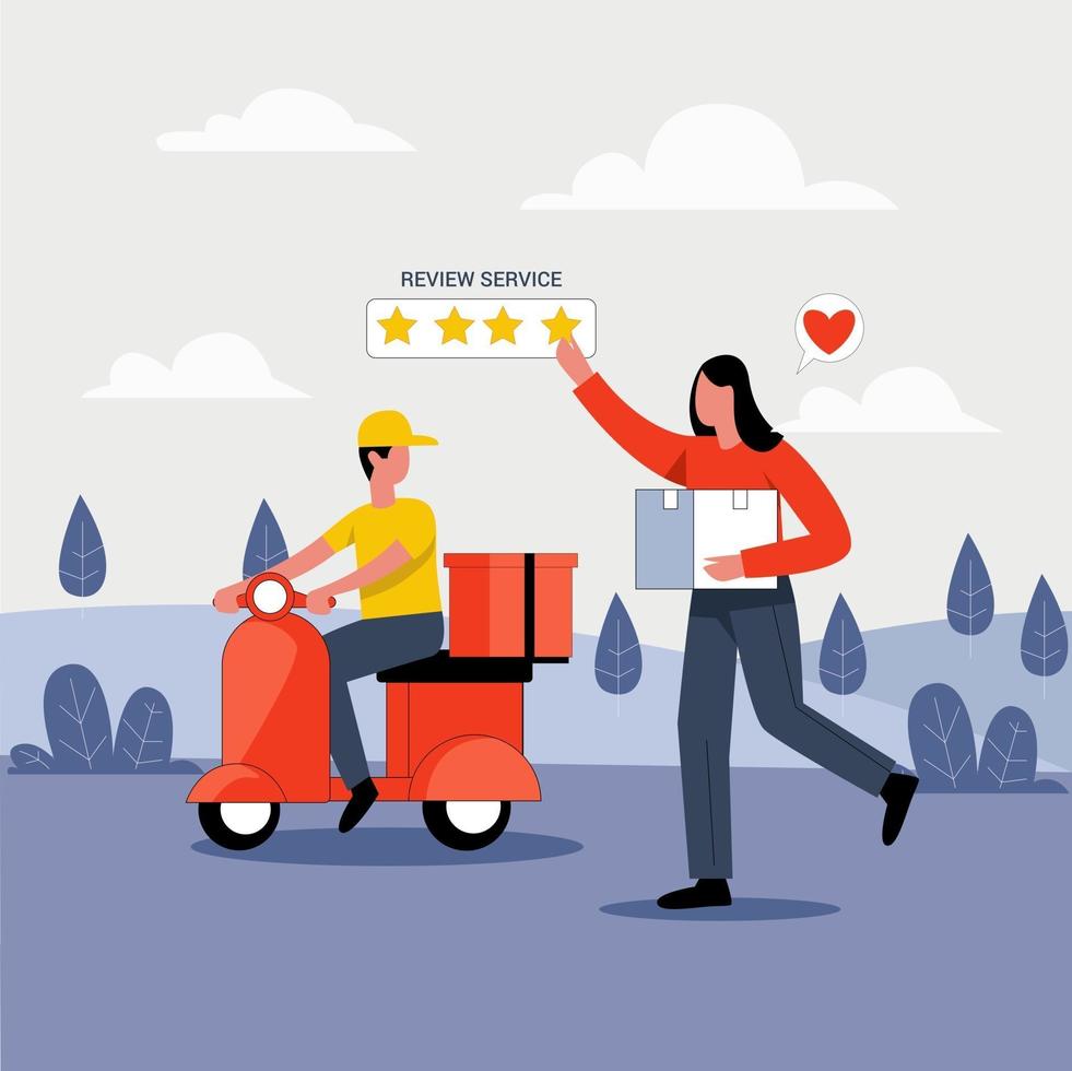 Delivery man illustration concept vector
