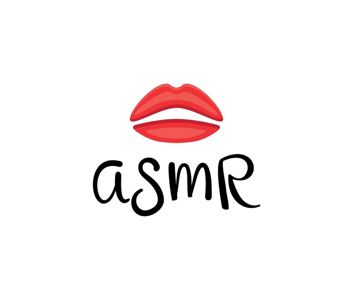 Logo and lettering for ASMR artist vector