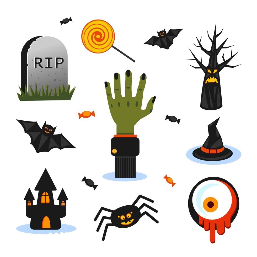 elementos de diseño de halloween vector