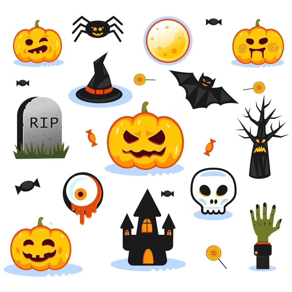 Halloween bundle objects vector