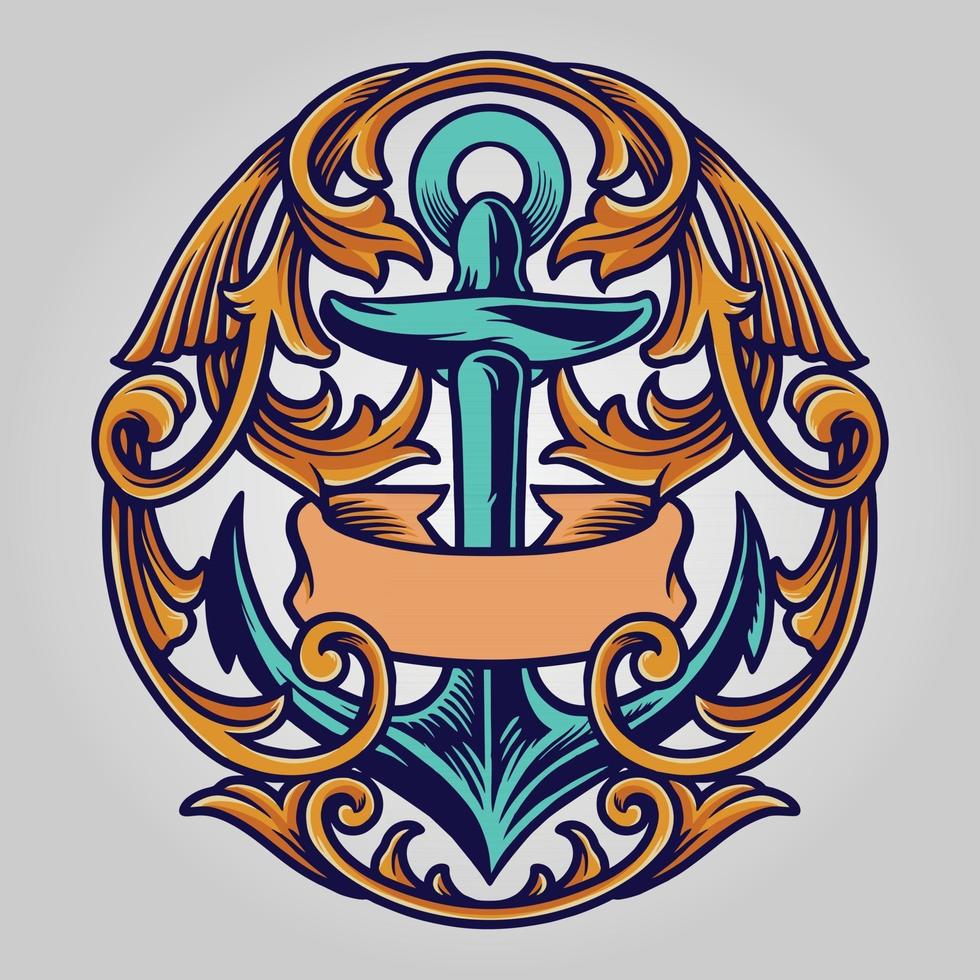 Anchor Gold Circle Calligraphy Ornaments 2737879 Vector Art at Vecteezy