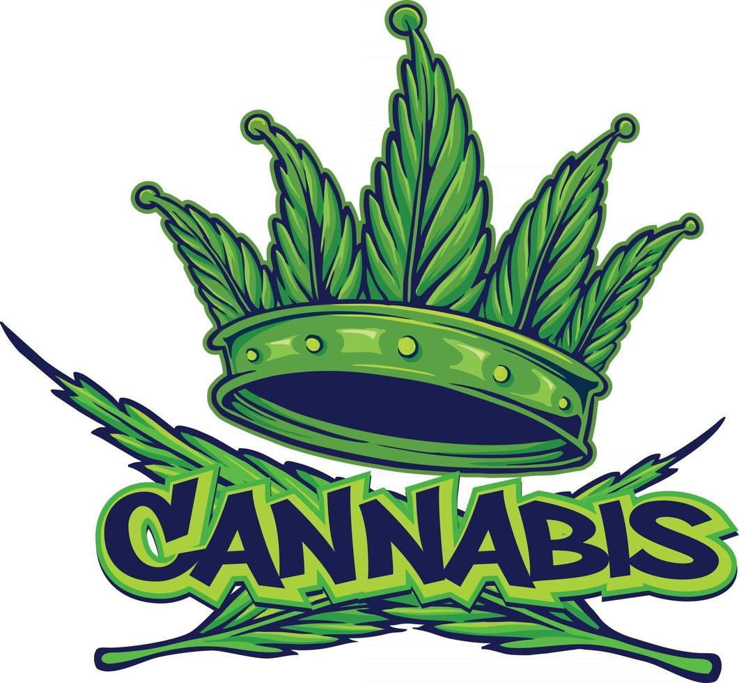 logo de corona de cannabis estilo hip hop vector