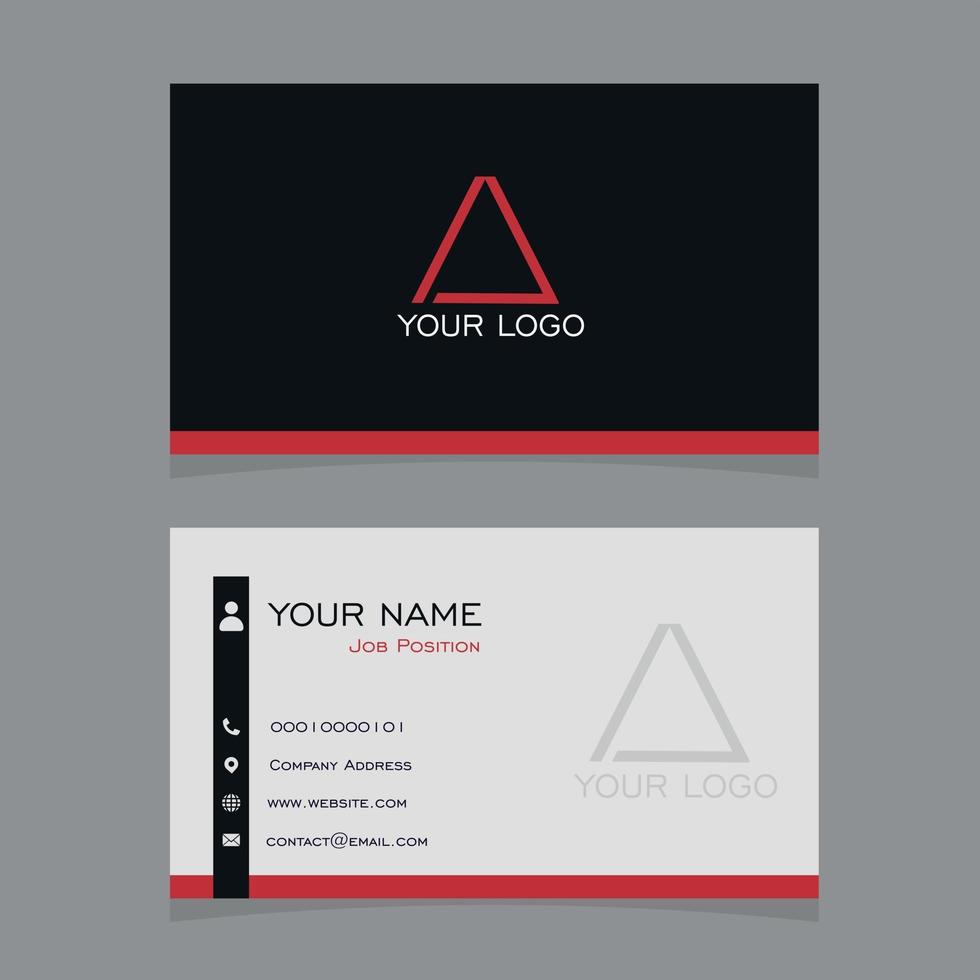 Business card in black, red and white colors vector