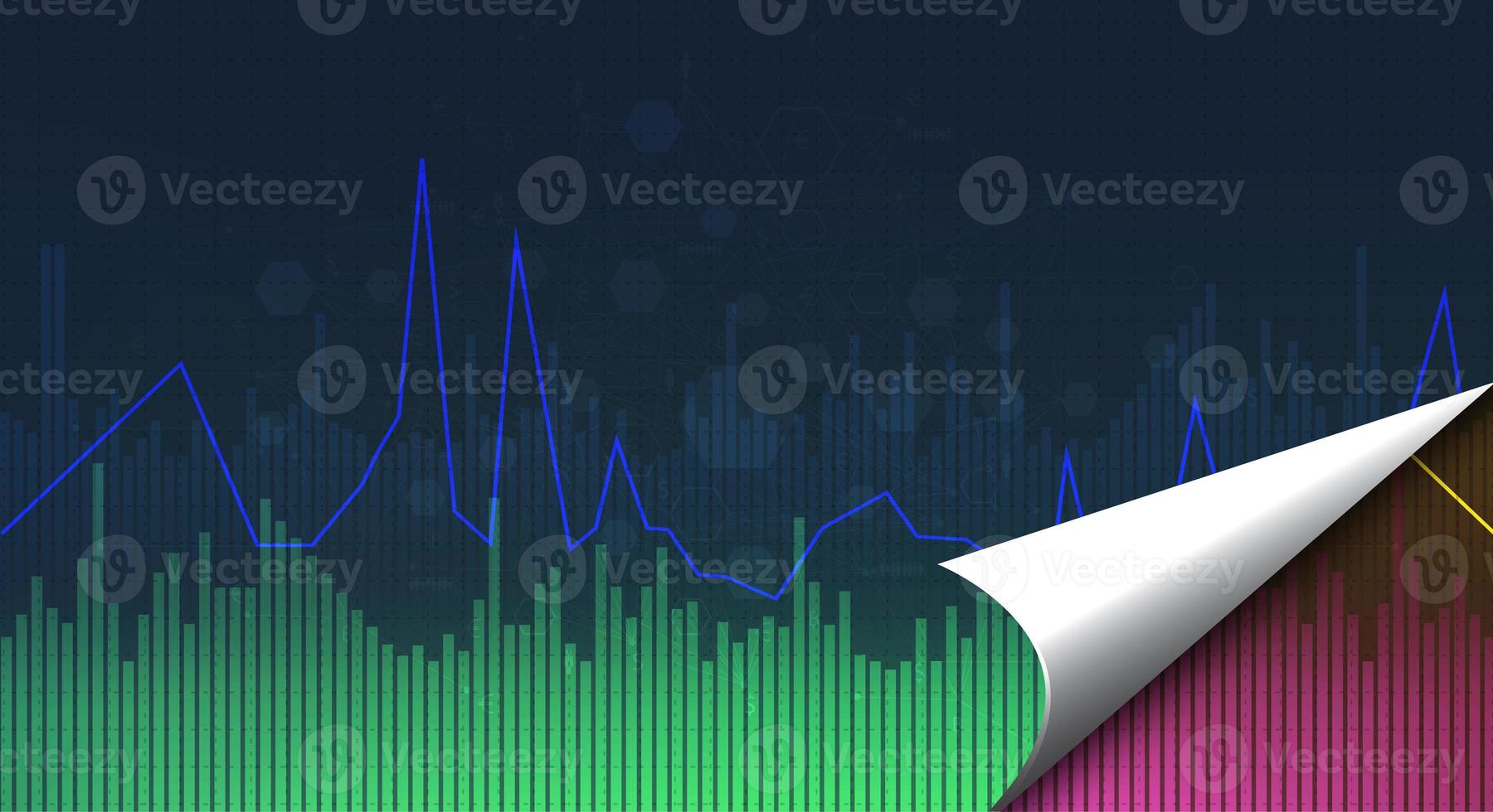 Business people hold a tablet, plan and strategy and display virtual holograms of statistics, financial graphs, securities and charts on a dark background.The concept of business growth Illustration photo