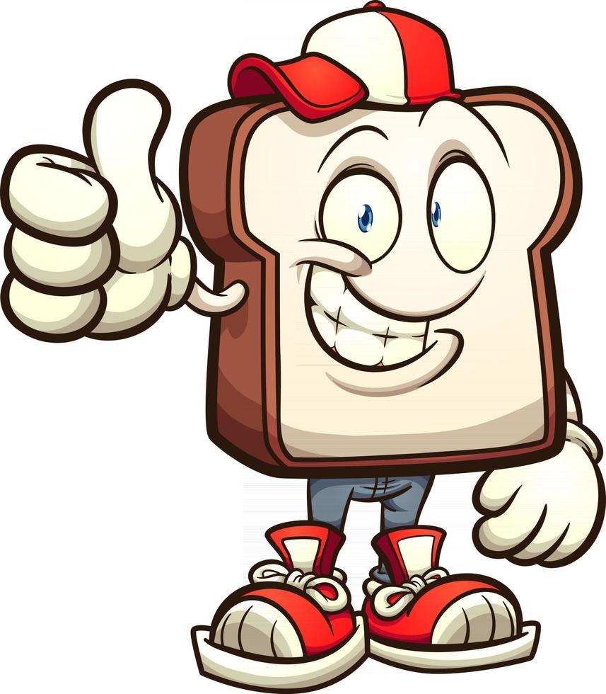 Bread cartoon character vector