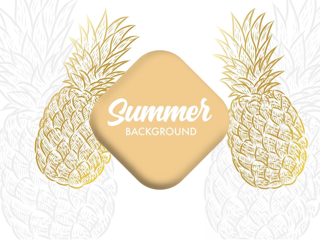 Summer theme Background design with Pineapple illustrations vector