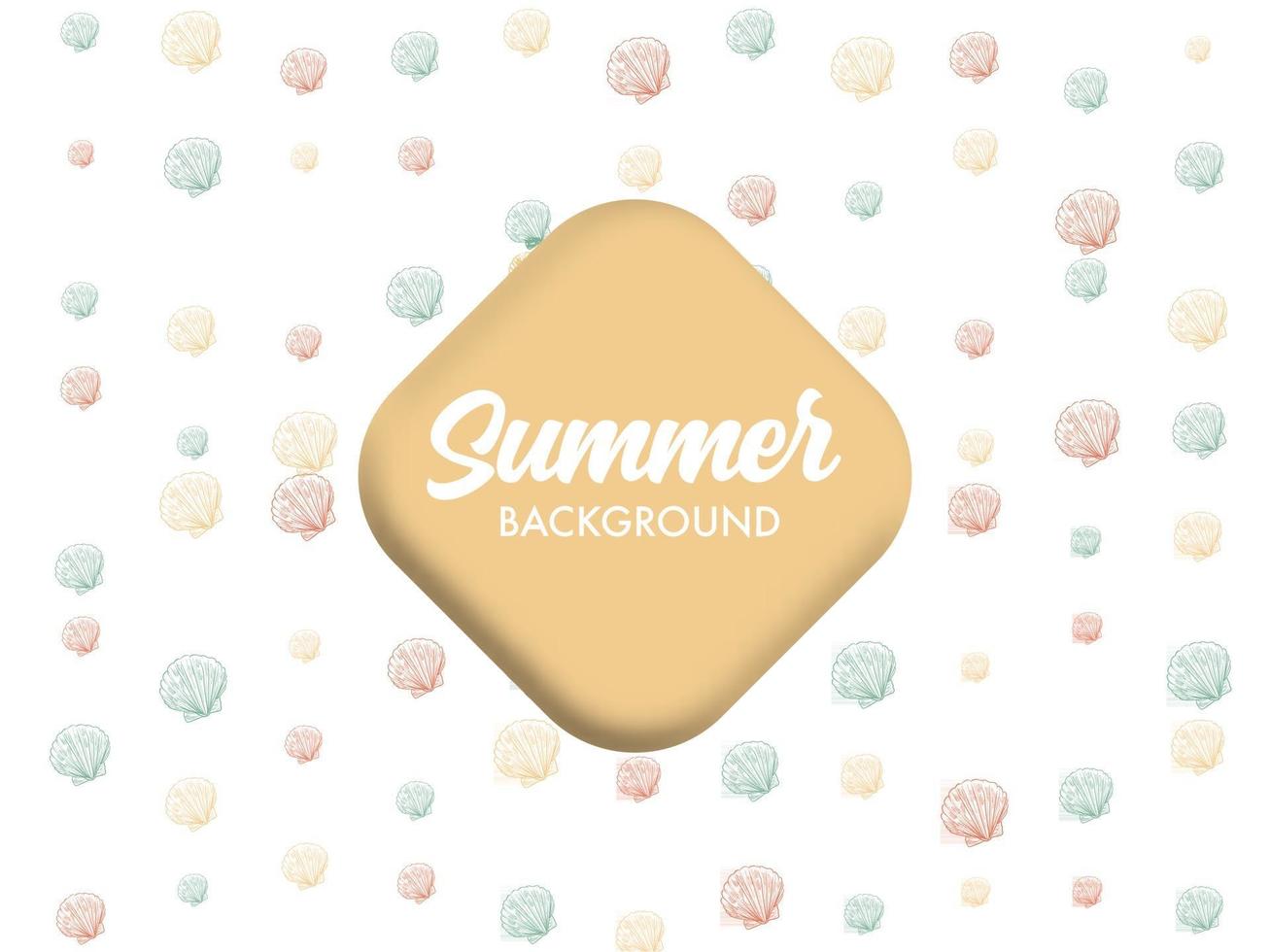 Summer theme Background design with shell illustrations vector