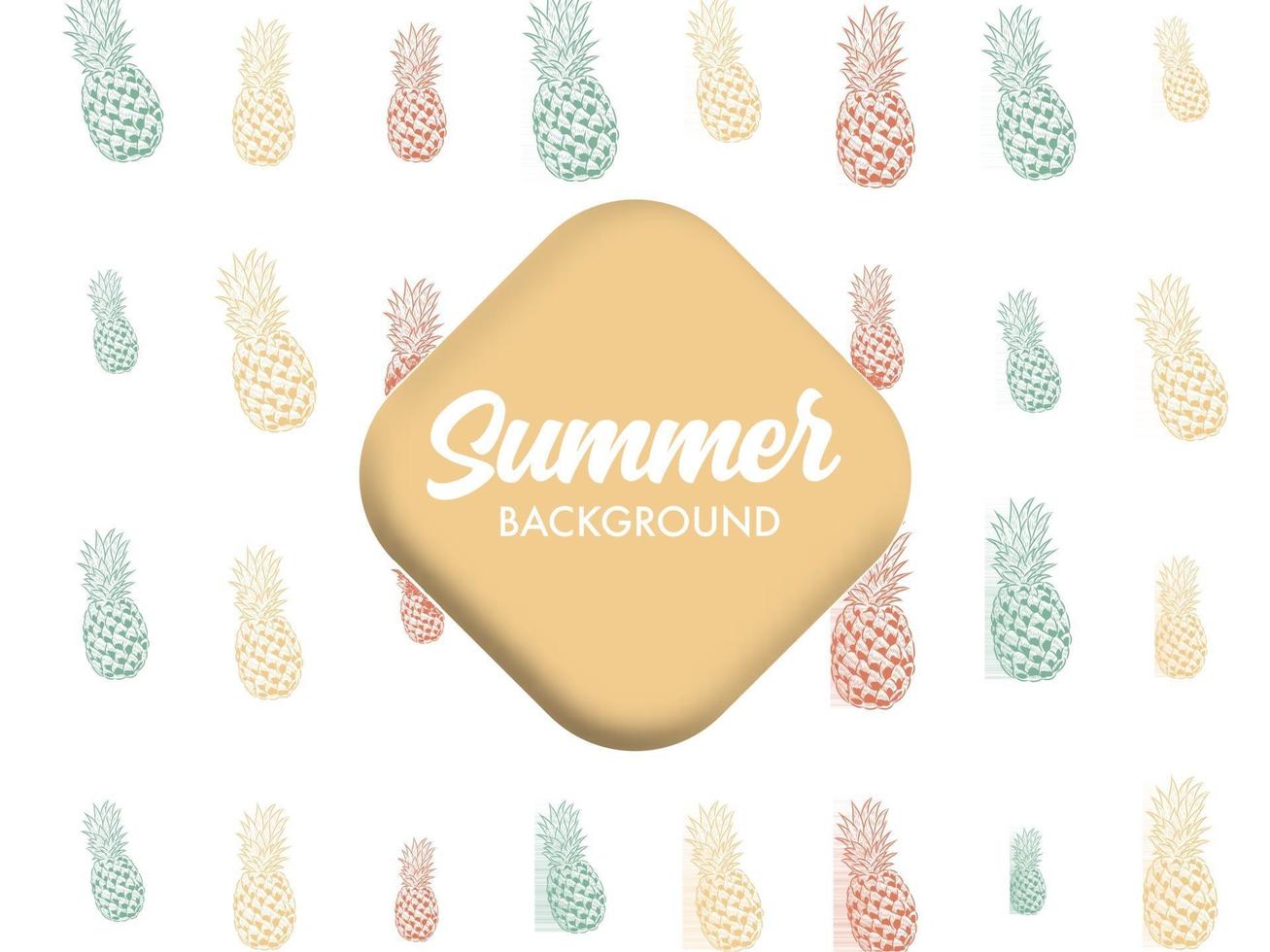Summer theme Background design with Pineapple illustrations vector