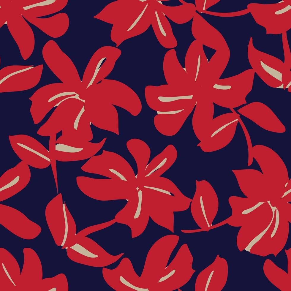 Red Floral Brush strokes Seamless Pattern Background vector