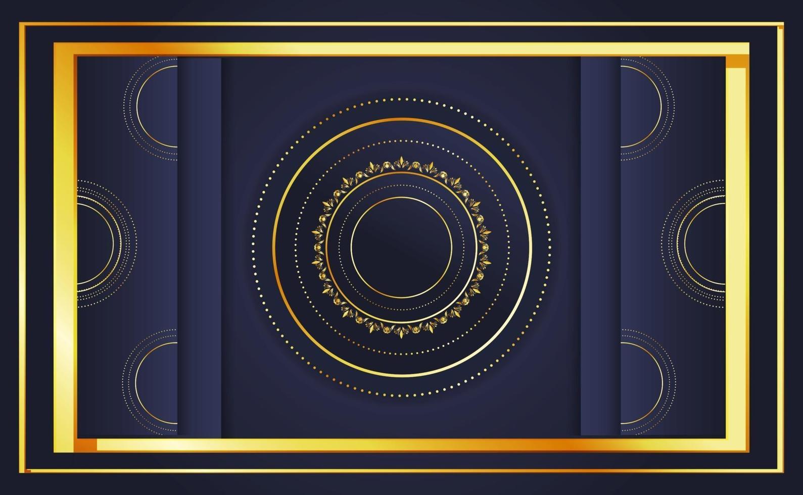 luxury rounded design on gold rectangle vector