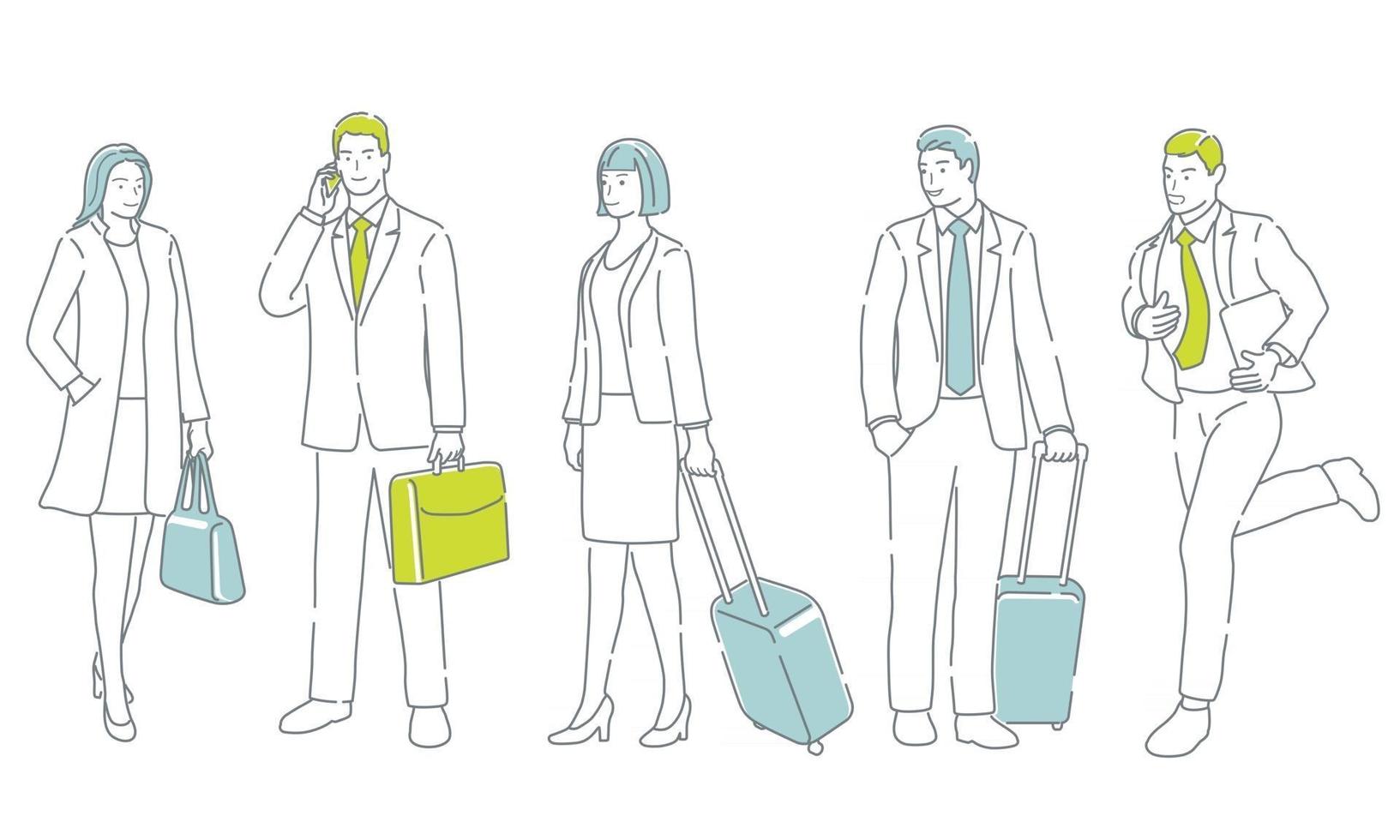Business People In Action. Easy To Use Simple, Flat Vector Illustration Set Isolated On A White Background.