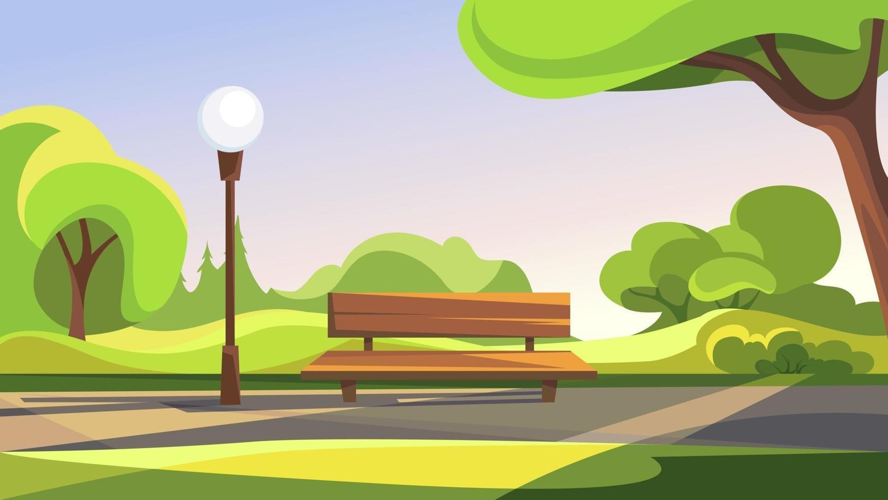 Summer public park. vector