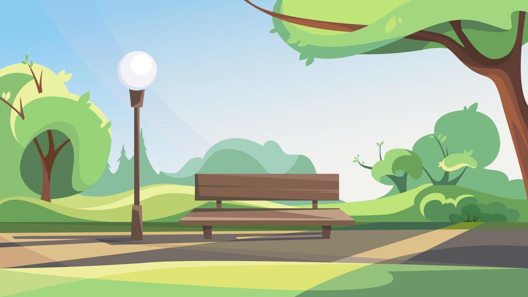 Spring public park. vector