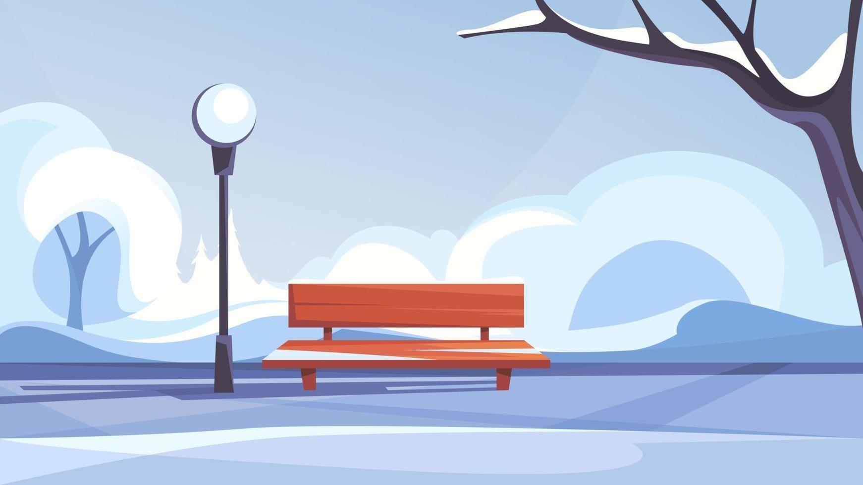 Winter public park. vector