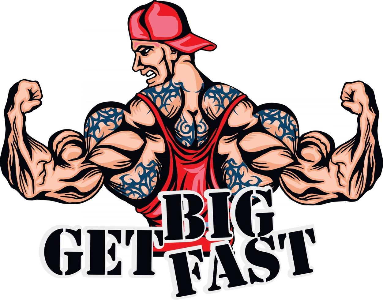 motivational t shirt design with bodybuilder vector