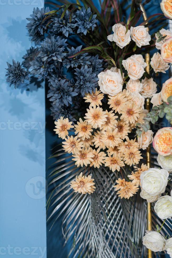 Wedding backdrop background,  flower decoration photo