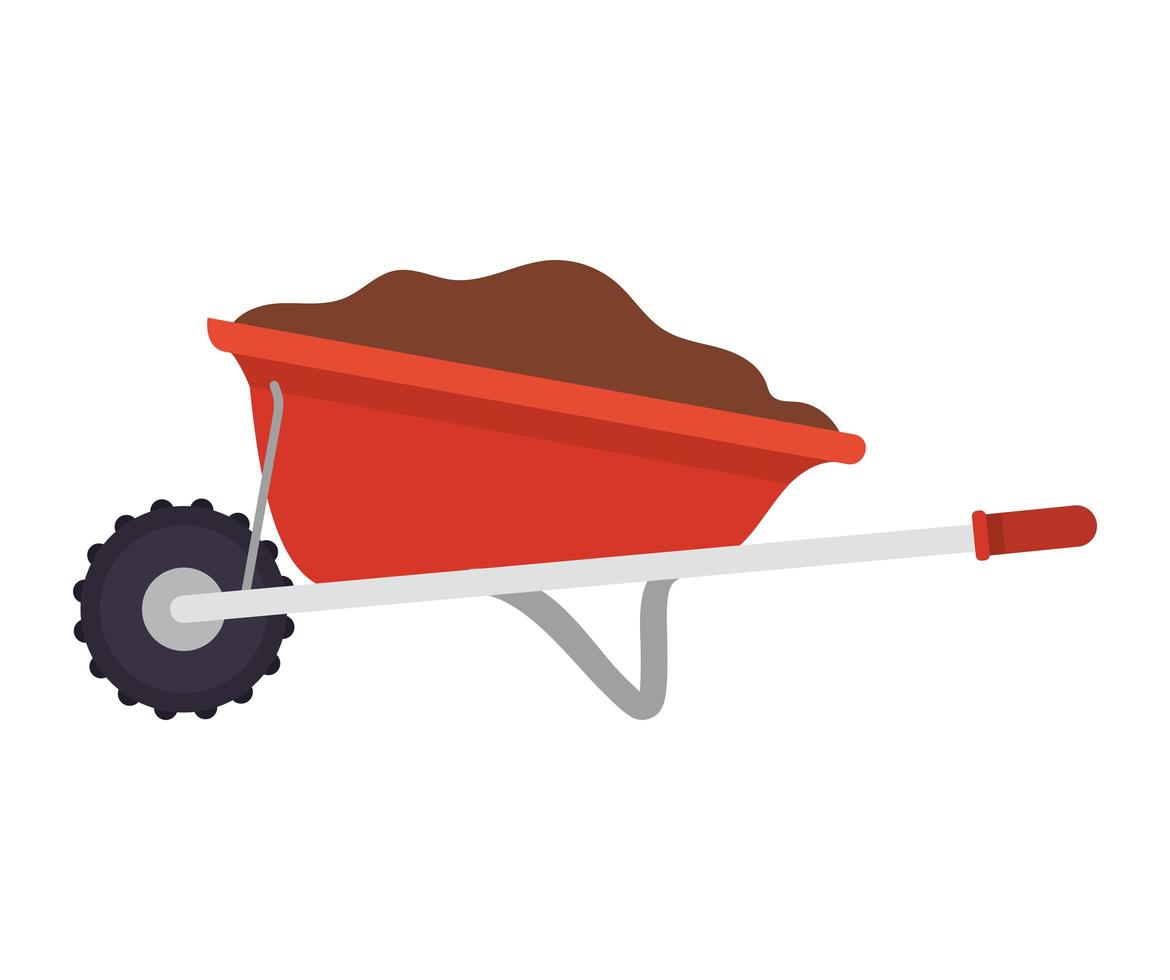 red wheelbarrow icon vector