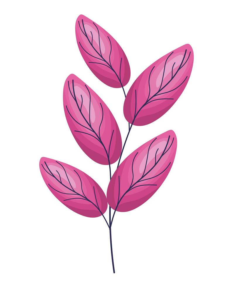 cute pink leaves vector