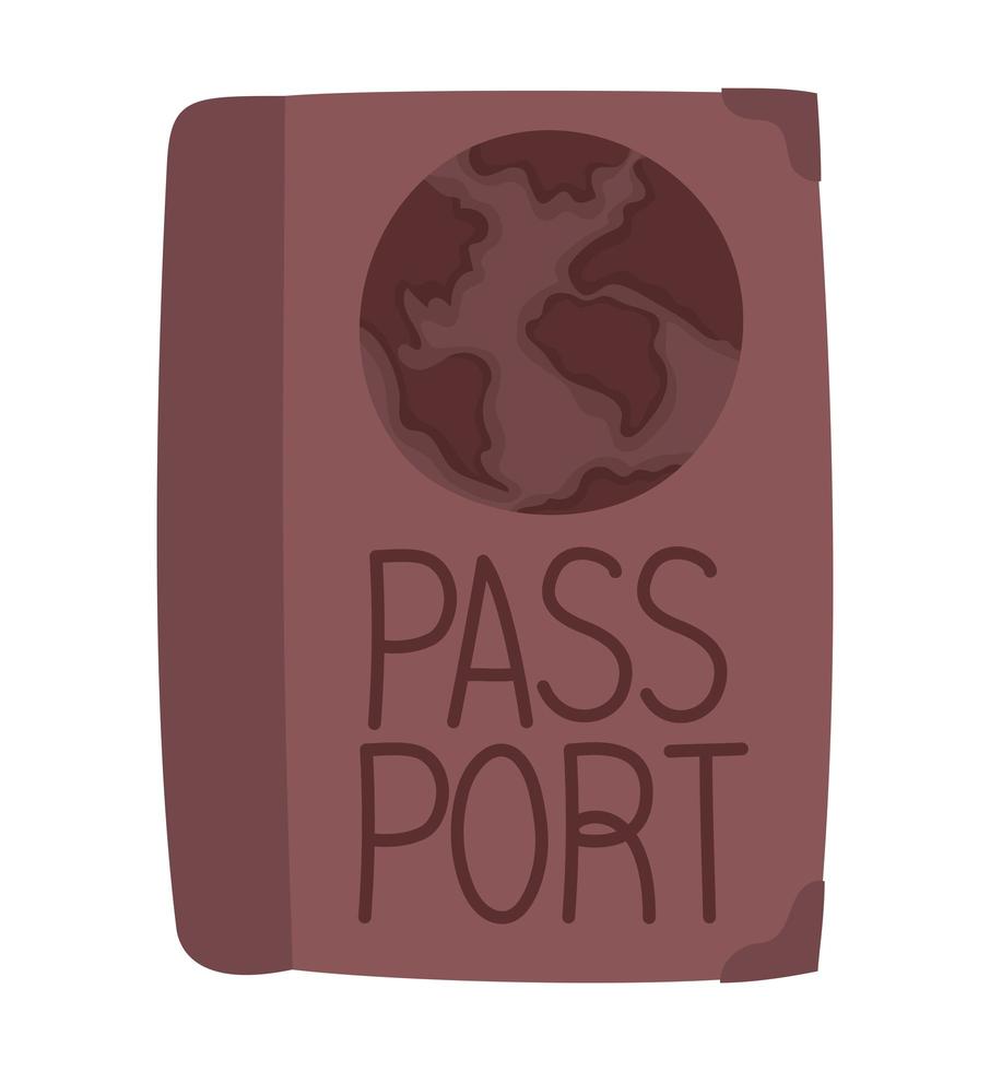 icono de pasaporte de frente vector