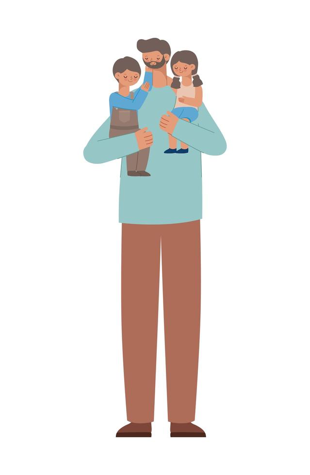 kids with father vector