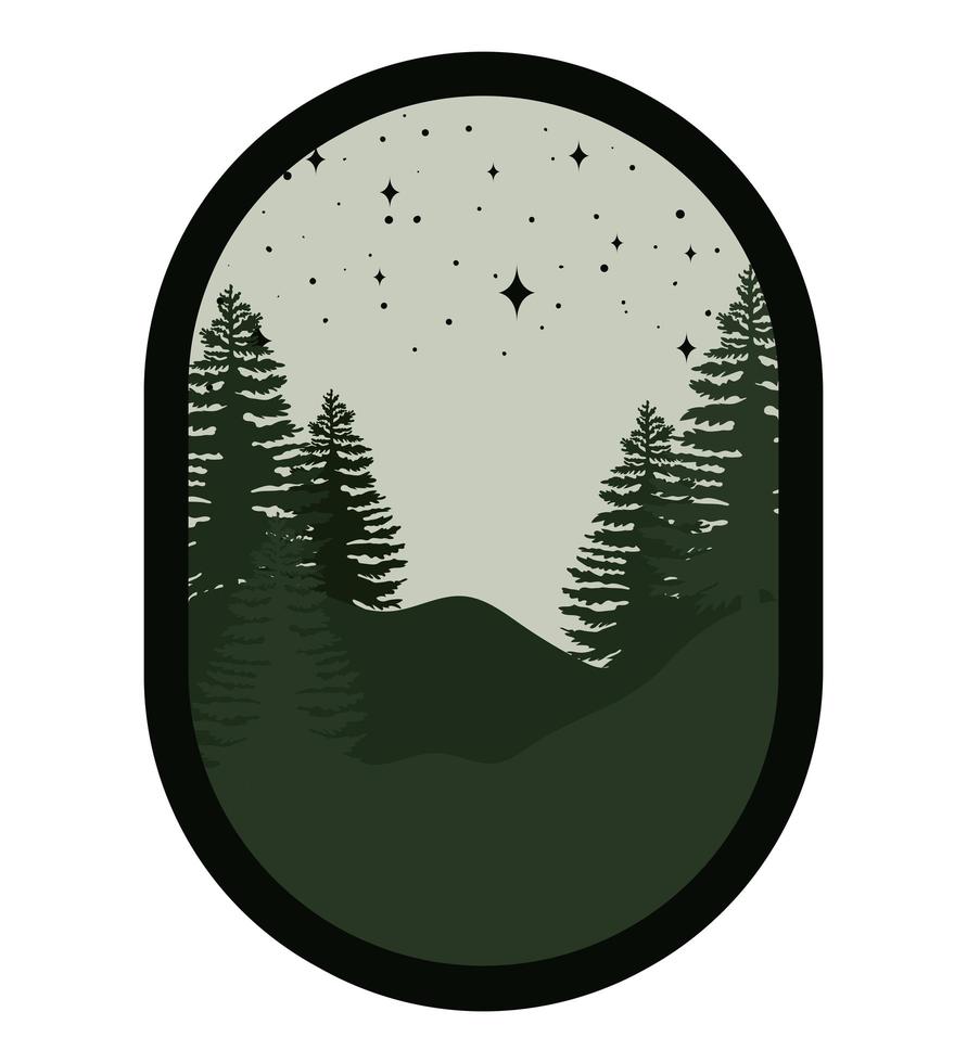 emblema de silueta de bosque vector