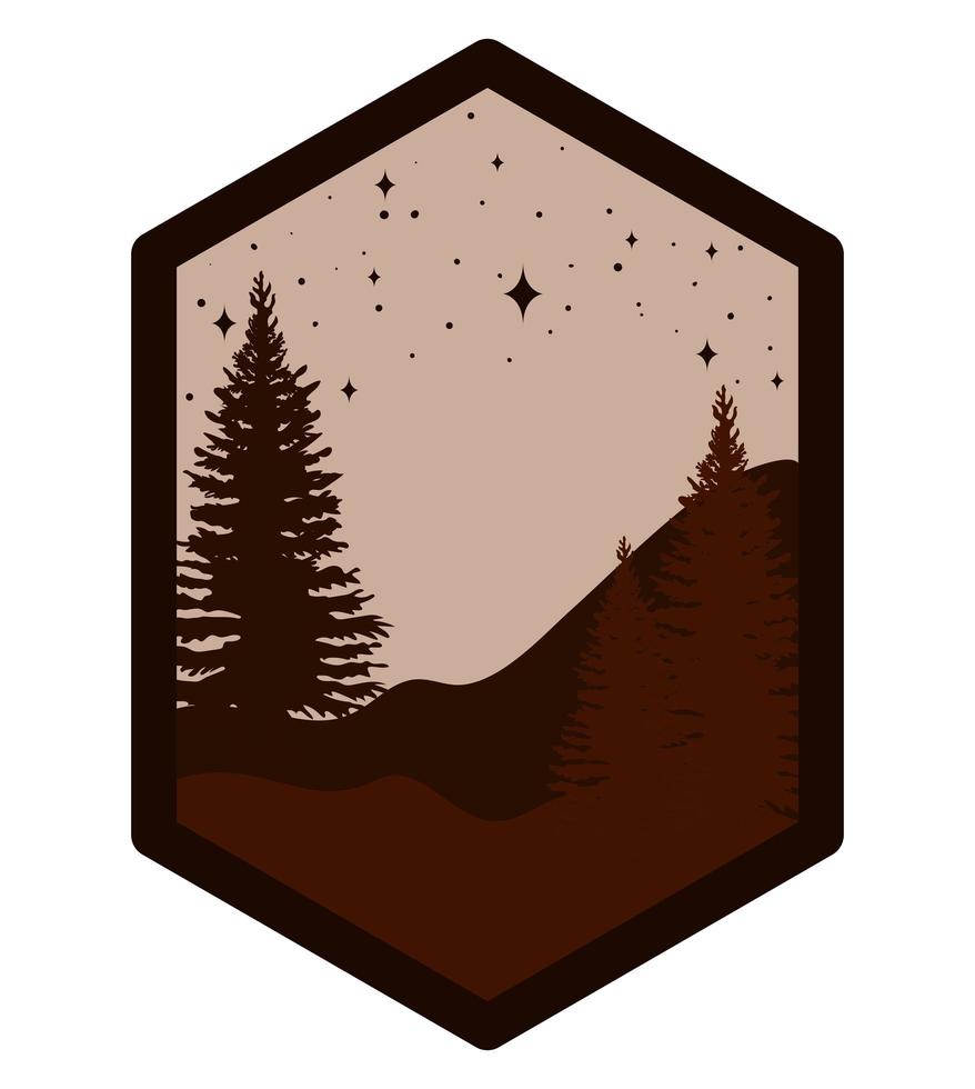 tree silhouette patch vector