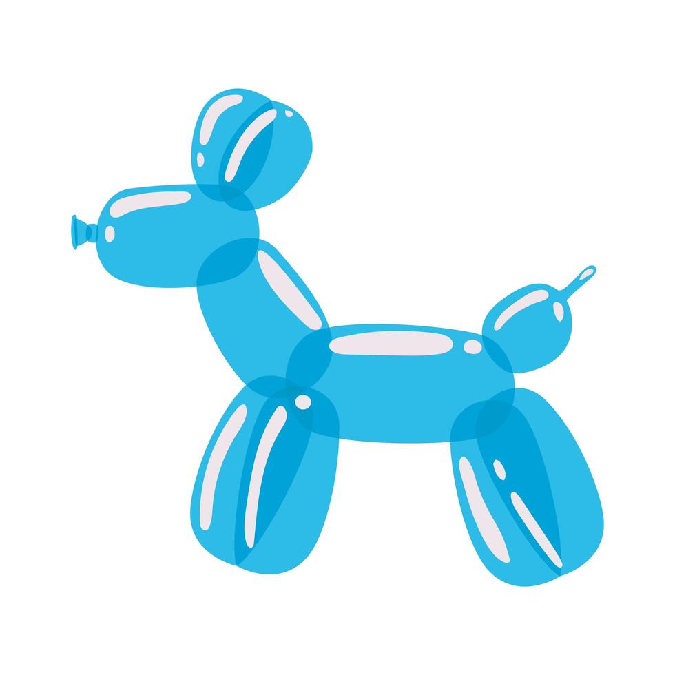 blue dog balloon vector