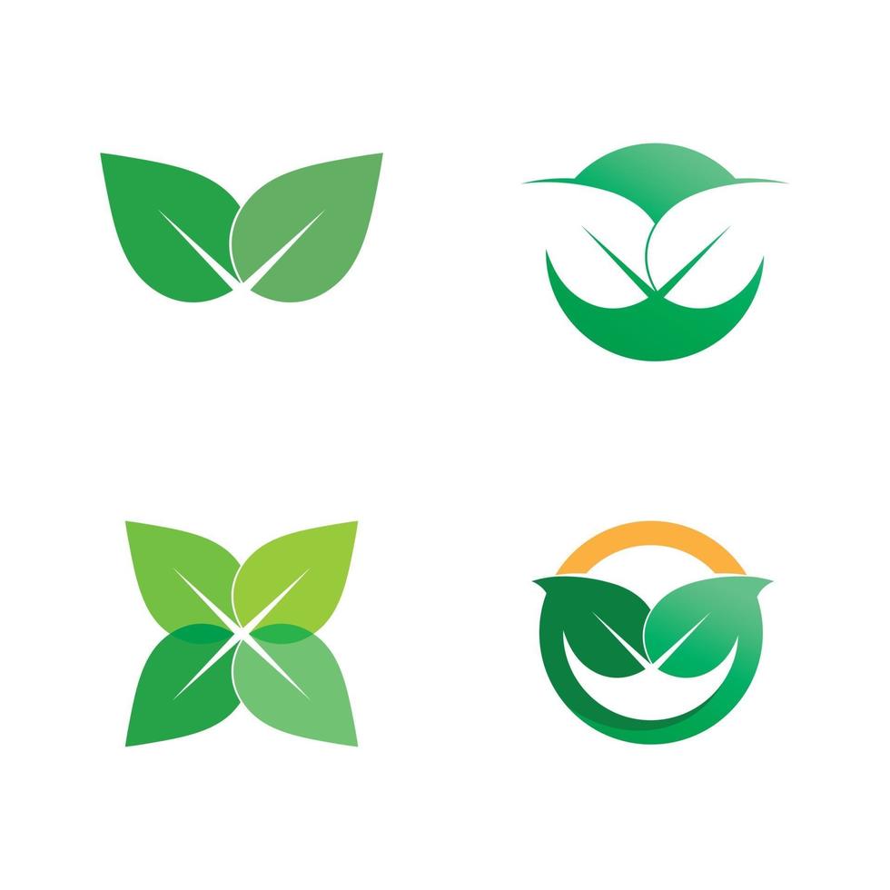 Tree and  leaf vector icon design eco friendly concept logo