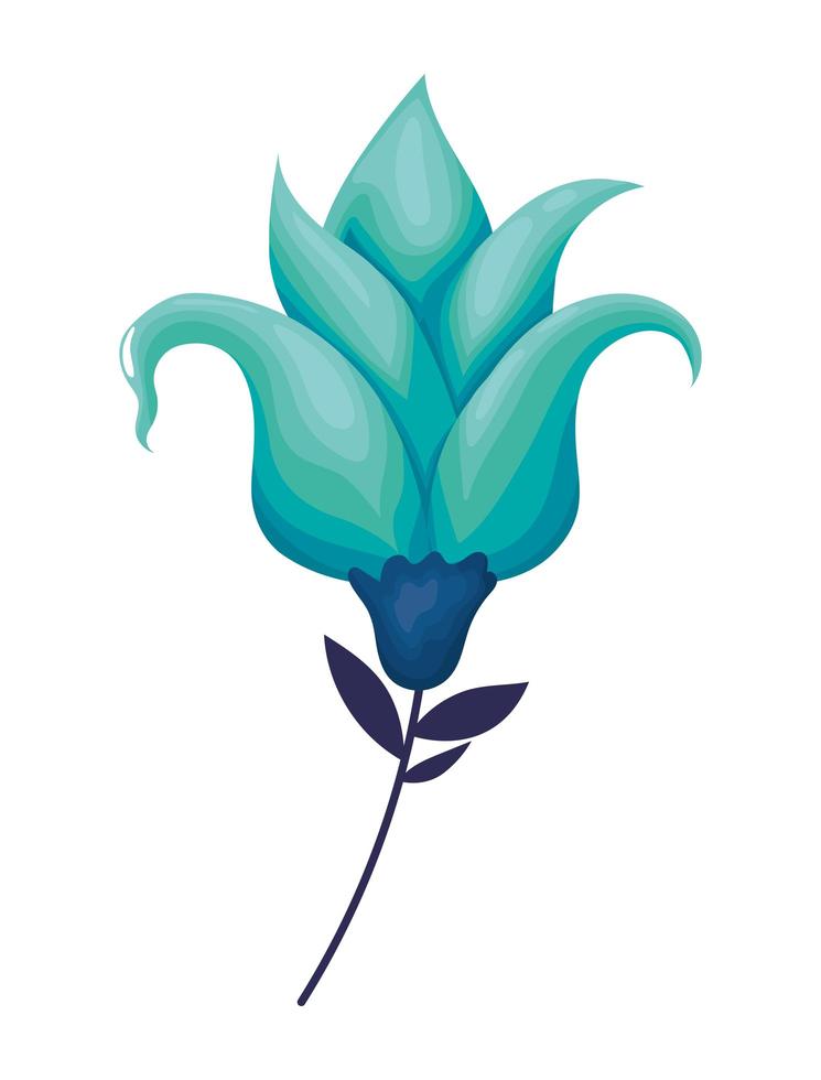 icono de flor turquesa vector