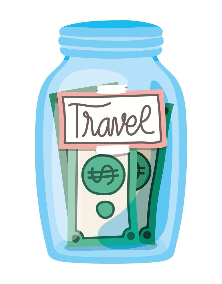 saving for travel vector