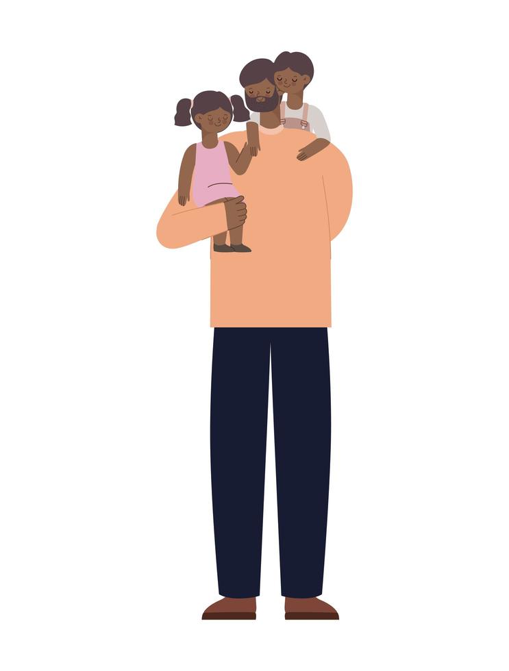 father with sons vector