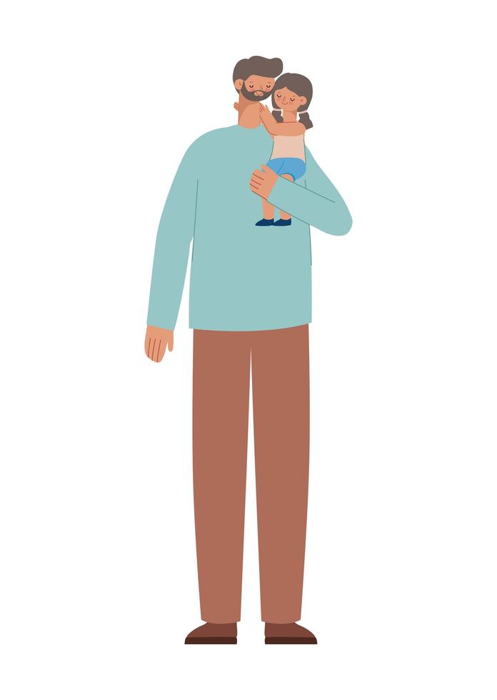 father with girl vector
