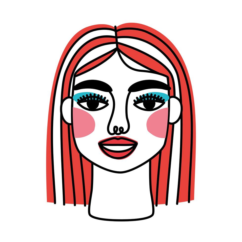 surreal woman face vector