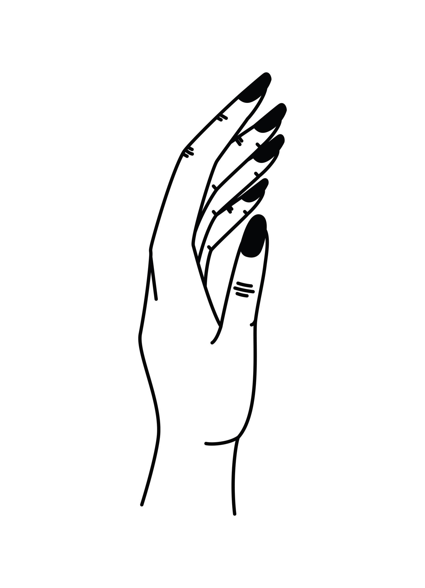 minimalist tatto of one hand 2739903 Vector Art at Vecteezy