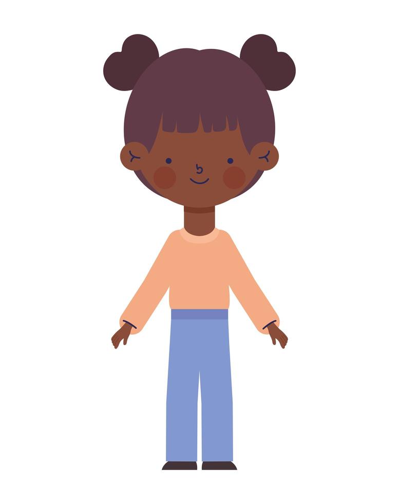 little afro girl vector