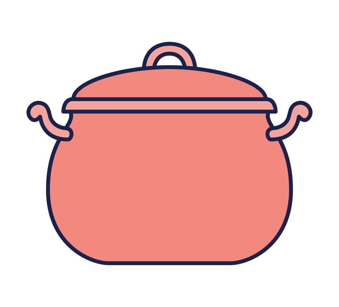 red cooking pot vector