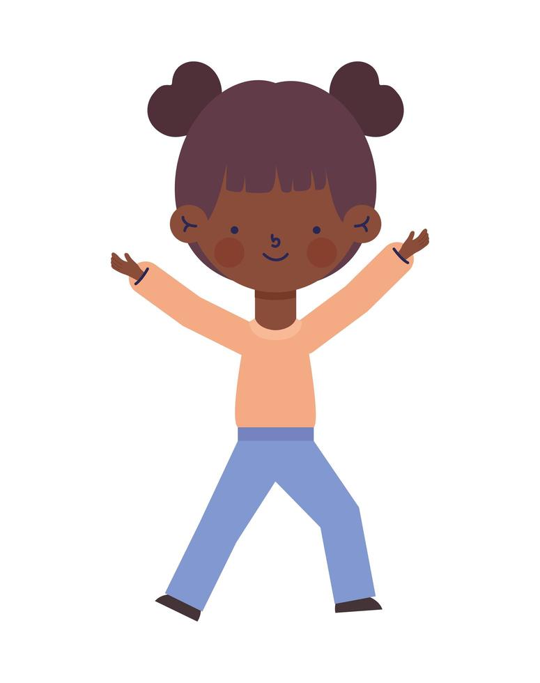 little afro kid vector