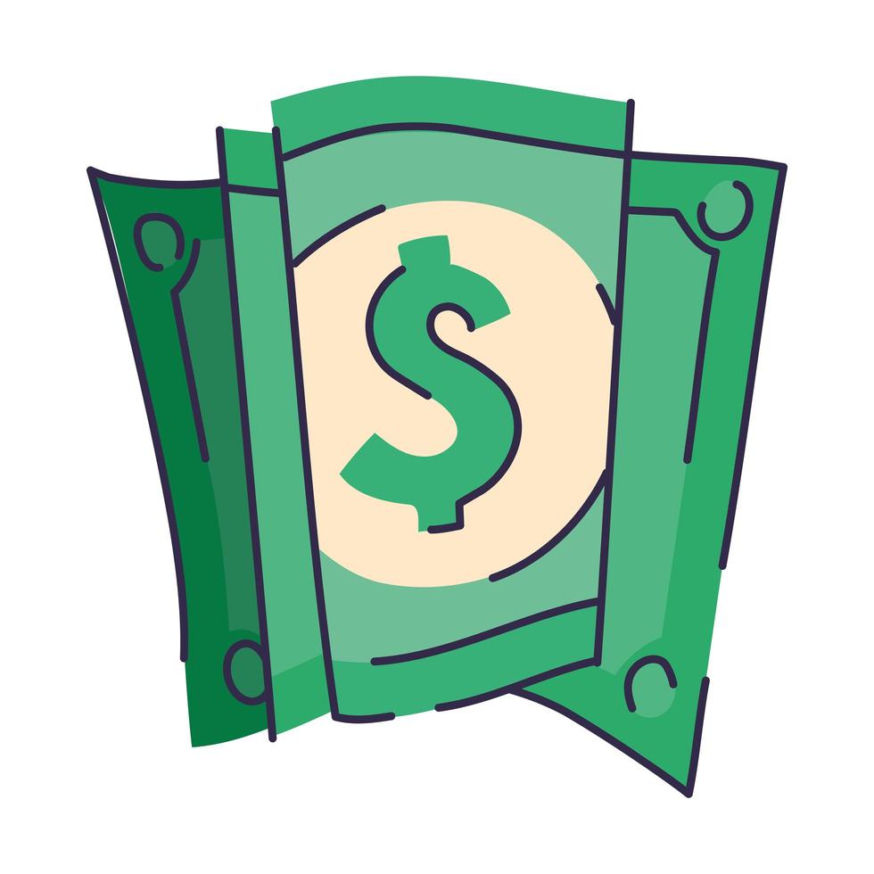 dollar over a white background vector