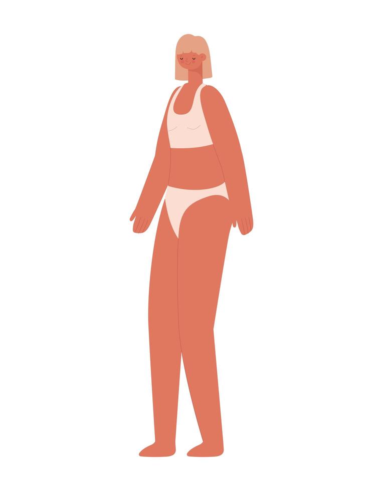 cute woman isolated vector