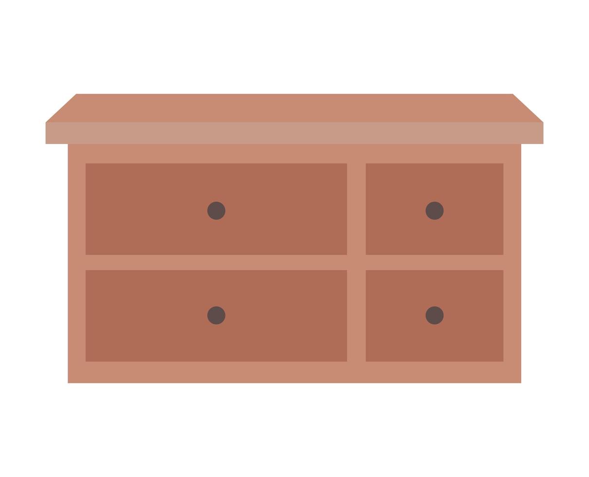 furniture with four drawers over a white background vector