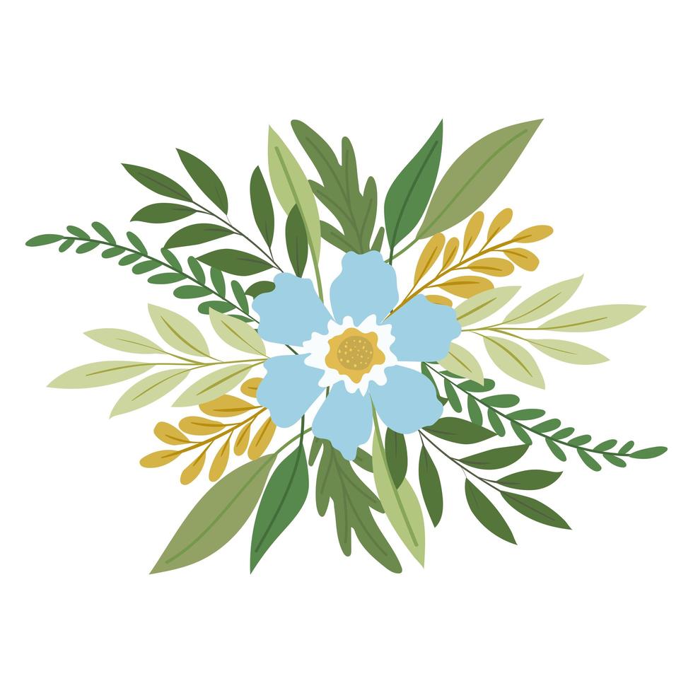 sunflower with a blue color over a white background vector