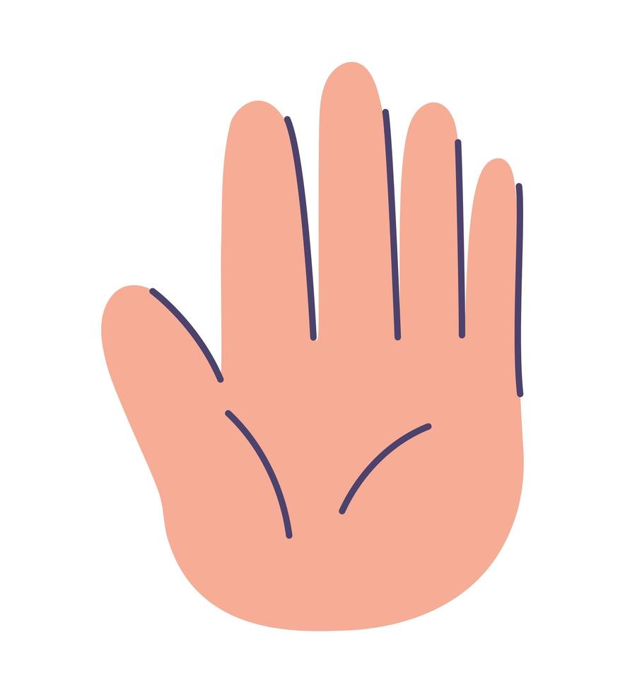 linda mano sobre un fondo blanco vector