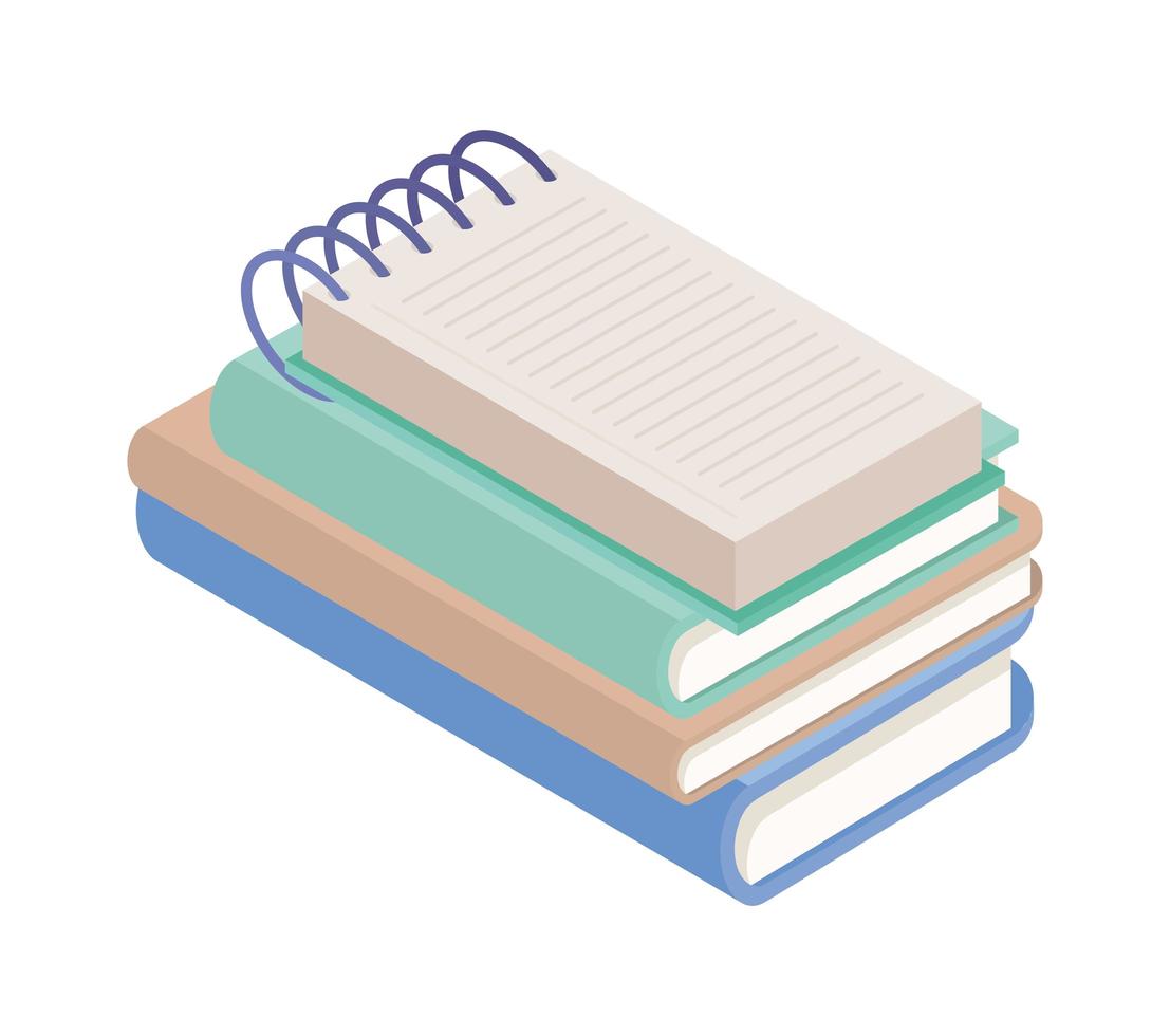 stack of textbooks vector