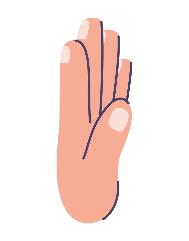 hand on a white background vector