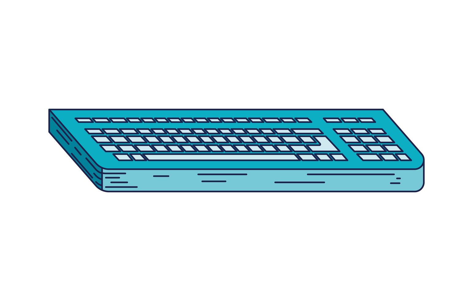 teclado de escritorio aislado vector